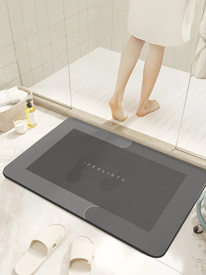 Diatomaceous Earth Bath Mat Super Absorbent Non Slip Fast Drying Soft Floor Mat for Bathroom Shower Laundry Bedroom Kitchen RV