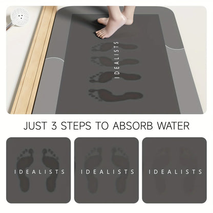 Diatomaceous Earth Bath Mat Super Absorbent Non Slip Fast Drying Soft Floor Mat for Bathroom Shower Laundry Bedroom Kitchen RV
