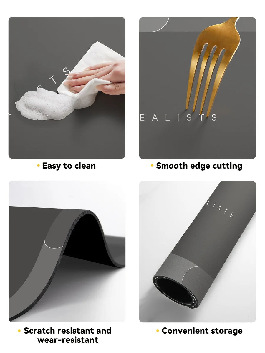 Diatomaceous Earth Bath Mat Super Absorbent Non Slip Fast Drying Soft Floor Mat for Bathroom Shower Laundry Bedroom Kitchen RV