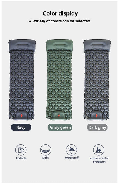 TARKA Inflatable Camping Mats Air Mattress With Pillow Outdoor Tourist Sleeping Pad Self-Inflating Mattress For Hiking Climbing