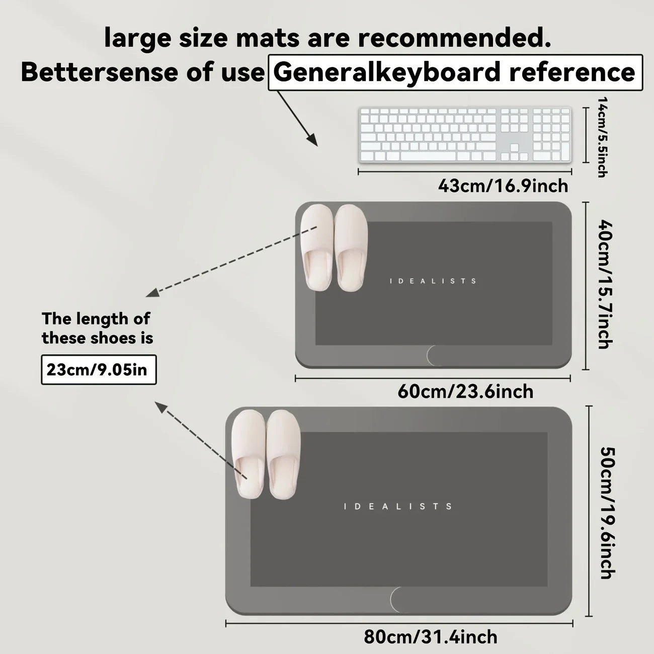 Diatomaceous Earth Bath Mat Super Absorbent Non Slip Fast Drying Soft Floor Mat for Bathroom Shower Laundry Bedroom Kitchen RV