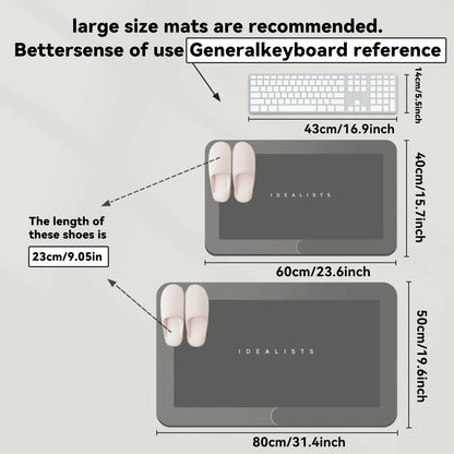 Diatomaceous Earth Bath Mat Super Absorbent Non Slip Fast Drying Soft Floor Mat for Bathroom Shower Laundry Bedroom Kitchen RV