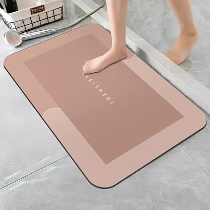 Diatomaceous Earth Bath Mat Super Absorbent Non Slip Fast Drying Soft Floor Mat for Bathroom Shower Laundry Bedroom Kitchen RV