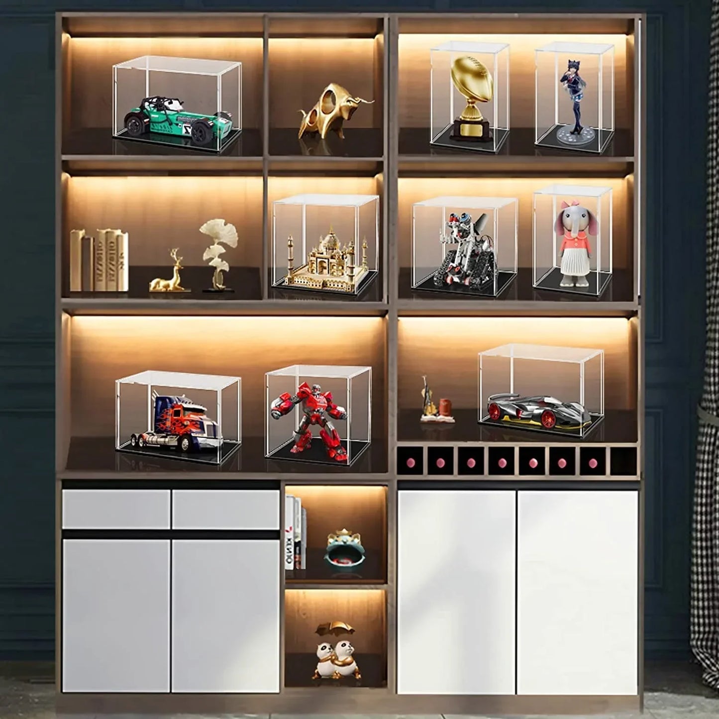 Multi SizeTransparent Acrylic Display Box Model Display Cabinet Dustproof Doll Figure Blind Box Protection Storage Rack Showcase