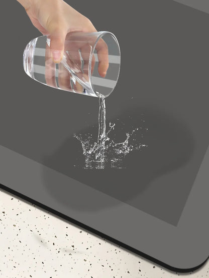 Diatomaceous Earth Bath Mat Super Absorbent Non Slip Fast Drying Soft Floor Mat for Bathroom Shower Laundry Bedroom Kitchen RV