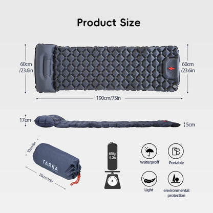 TARKA Inflatable Camping Mats Air Mattress With Pillow Outdoor Tourist Sleeping Pad Self-Inflating Mattress For Hiking Climbing